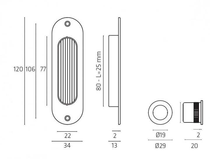 Ручка для раздвижной двери Venezia U188 матовая бронза 2шт