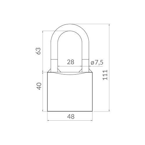 Замок навесной PUNTO PK-0150 L 3 key англ.ключ