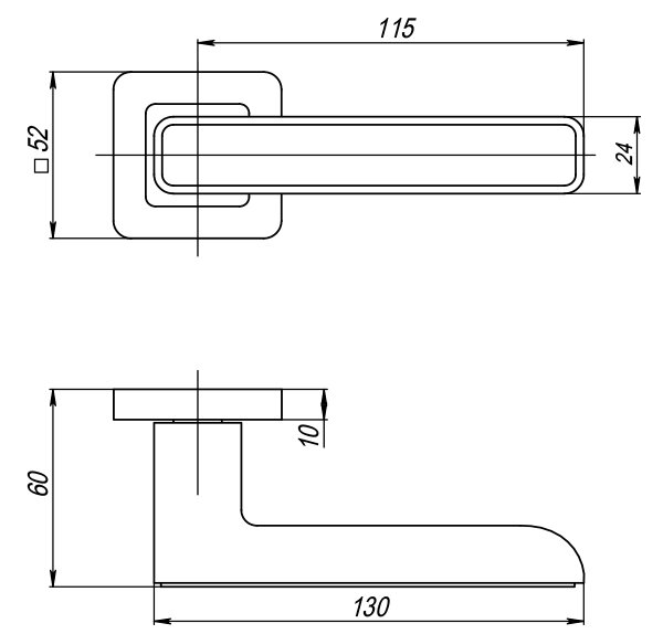 Ручка дверная PUNTO MARS QR GR/CP-23 графит/хром