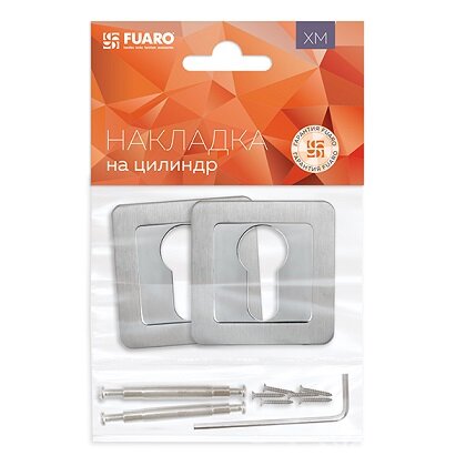 Накладка под цилиндр FUARO ET XM SSC/CP-16 Сатинированный хром/хром