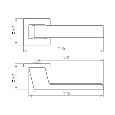 Ручка дверная PUNTO K.ARC.Q52.DIPLOMAT GR-23 графит