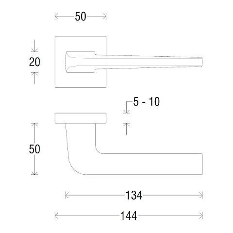 Ручка дверная FADEX FORME 512 LONDON МАТОВОЕ ЗОЛОТО FIXA