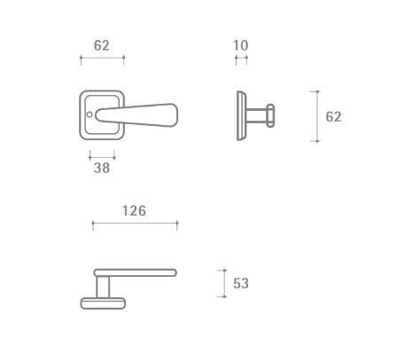 Ручка дверная VAL DE FIORI INDH 703-72 PAI Николь серебро античное блестящее