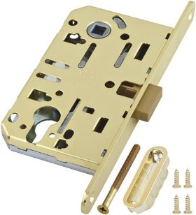 Замок межкомнатный магнитный под цилиндр AGB MEDIANA POLARIS B06103.50.03.567 с ответной планкой B02402.05 латунь