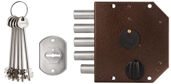 Замок накладной ГАРДИАН ЗВ 20.05 левый 5 кл. ЗК.301-02 ЗД без ответной планки. /120:501/