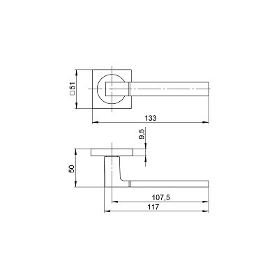 Ручка дверная AJAX K.JK51.IND FUSE BL-24 черный