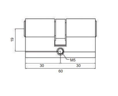 Цилиндр PUERTO INCS 60 AL CP ключ/ключ хром блестящий