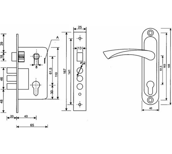Комплект дверной PALIDORE LH 7036 - X11PC Хром