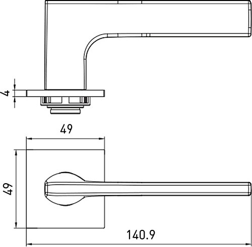Ручка дверная ARCHIE VERGE RAY S.CHROME Матовый хром
