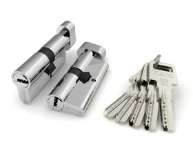 Цилиндровый механизм с вертушкой FUARO R602/60 mm (25+10+25) CP хром 5 кл