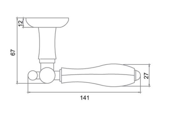 Ручка дверная RENZ INDH 93-08 AB Каролина бронза античная