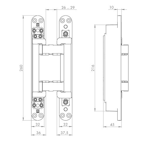 Петля скрытой установки ARMADILLO U3D2200.VPG SC матовый хром TECH