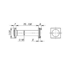 Глазок дверной FUARO DV-Q 4/130-70/Z GR-23 оптика пластик графит