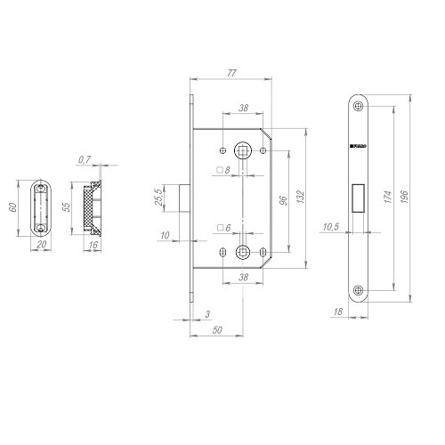 Магнитная защелка FUARO MAGNM96WC-50/BL INOX GR-23 графит блистер