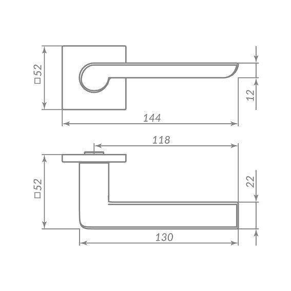 Ручка дверная PUNTO K.ARC.Q52.STEP GR-23 графит
