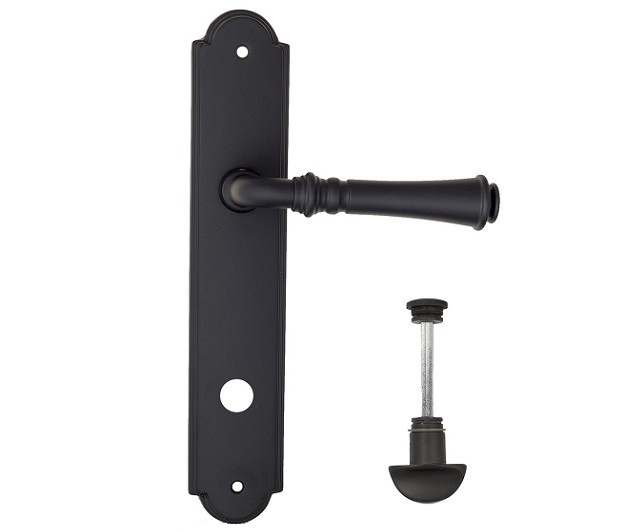 Дверная ручка на планке Fratelli Cattini GRACIA WC-2 PL257-NM матовый черный
