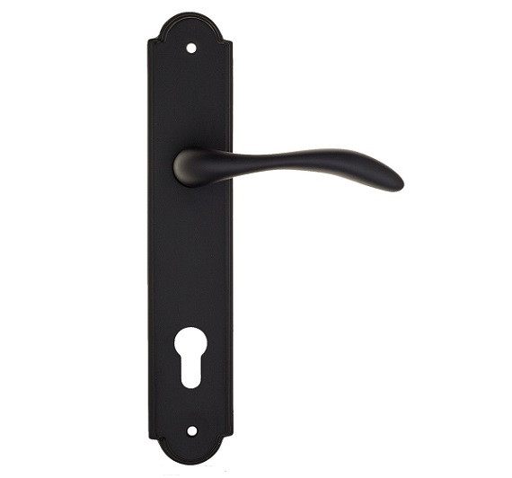 Дверная ручка на планке Fratelli Cattini LUCCIA CYL PL257-NM матовый черный