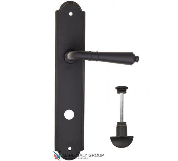 Дверная ручка на планке Fratelli Cattini TOSCANA WC-2 PL257-NM матовый черный