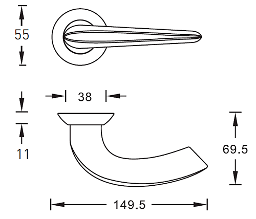 Ручка дверная ARCHIE SILLUR Esplendor 120 S.CHR0ME/P.CHR0ME хром матовый/хром
