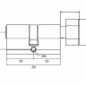 Цилиндр PUERTO INCS 60-H AL CP ключ-вертушка хром блестящий