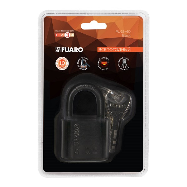 Замок навесной FUARO PL-15-40 Black
