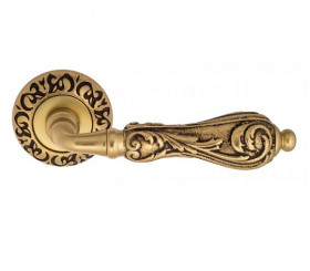 Ручка дверная Venezia MONTE CRISTO D4 французское золото + коричневый