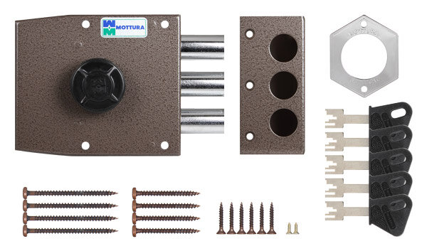 Замок врезной двухсистемный MOTTURA 54.J919M-D MyKey правый перекодировка с торца кл. 60 мм без накладок