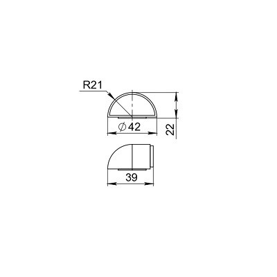 Упор дверной AJAX LM/DSF-42/22 INV прозрачный