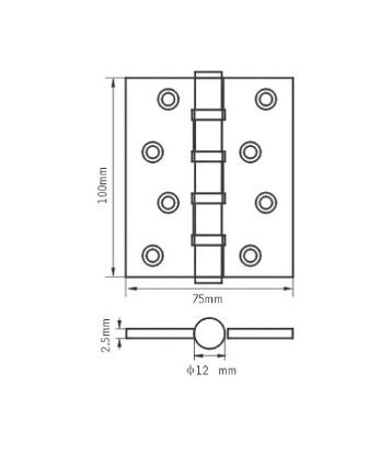 Петля универсальная PUERTO IN100-4S FH MAB 100*75*2,5 бронза античная матовая 2 шт