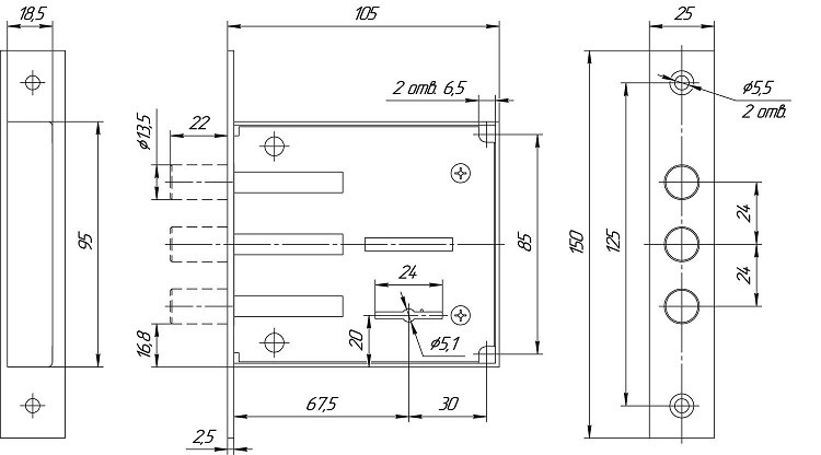 Замок врезной сувальдный МЕТТЭМ ЗВ8 802.0.0-14 3 кл.