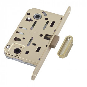 Замок межкомнатный WC AGB MEDIANA POLARIS B06102.50.23.640 с ответной планкой матовая латунь