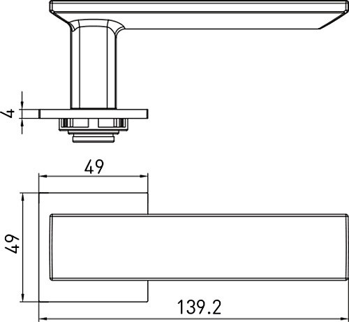 Ручка дверная ARCHIE VERGE PLANO S.CHROME Матовый хром