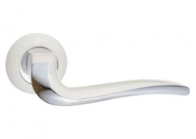 Ручка дверная RENZ LM DH 424-08 W/CP Моретти белый/хром