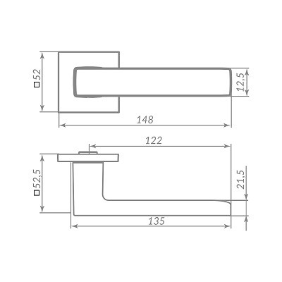 Ручка дверная PUNTO K.ARC.Q52.TERRA SSC-16 сатинированный хром