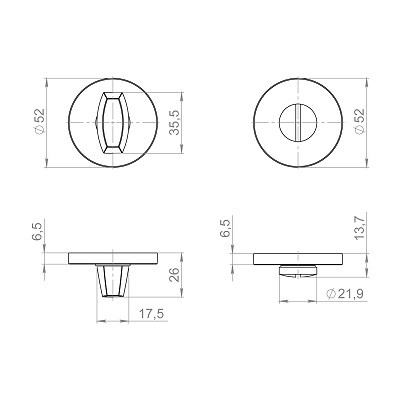 Завертка сантехническая FUARO BK6.R.ZLR52 SSC-16 сатинированный хром