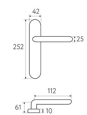 Дверная ручка на планке Fratelli Cattini FOGGIA WC-2 PL02-CR полированный хром