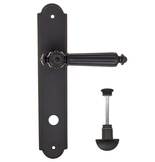 Дверная ручка на планке Fratelli Cattini TORCELLO WC-2 PL257-NM матовый черный