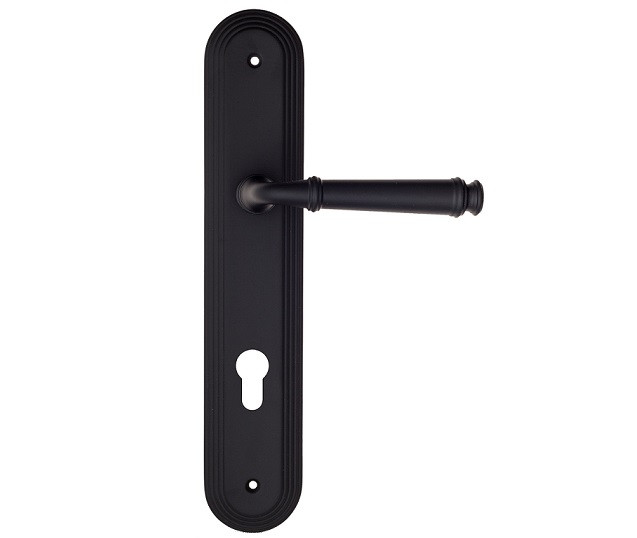 Дверная ручка на планке Fratelli Cattini FARFALLA CYL PL288-NM матовый черный