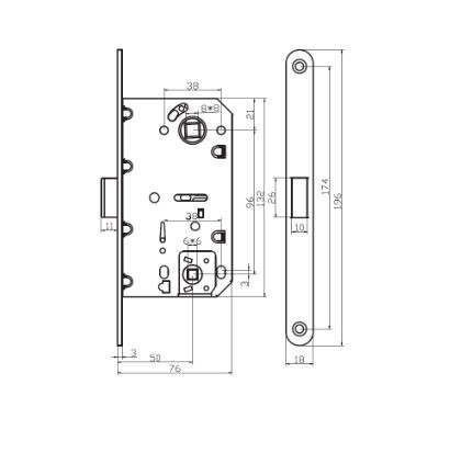 Защелка сантехническая магнитная RENZ INLBM 5096 C хром блестящий