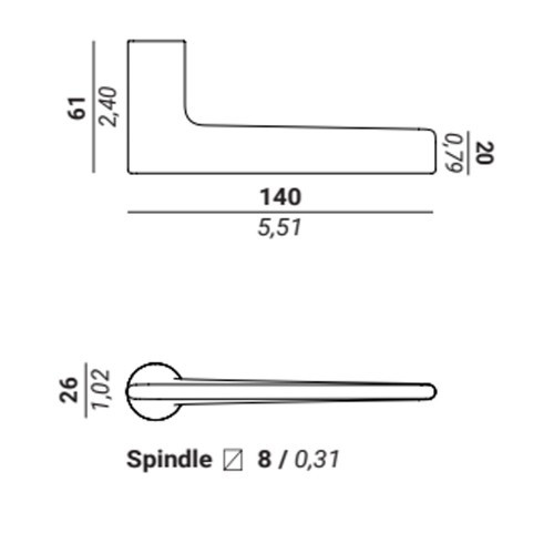 Ручка дверная Verum Nuda Lieve черный