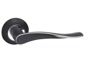 Ручка дверная RENZ LM DH 427-08 B/CP Модена чёрный/хром
