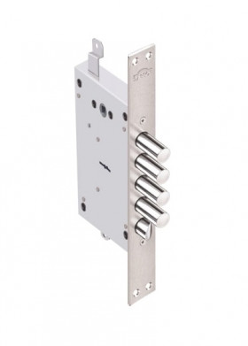 Замок врезной сувальдный с защёлкой Рубин 1.08.31 с тягами 5 кл