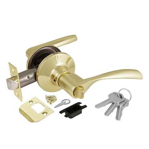 Ручка защелка AJAX 6010 PB-E ключ/фиксатор золото