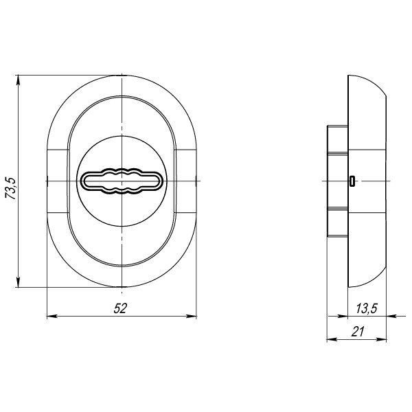 Накладка декоративная на сувальдный замок с автоматическими шторкам FUARO ESC-13S CP-8 хром