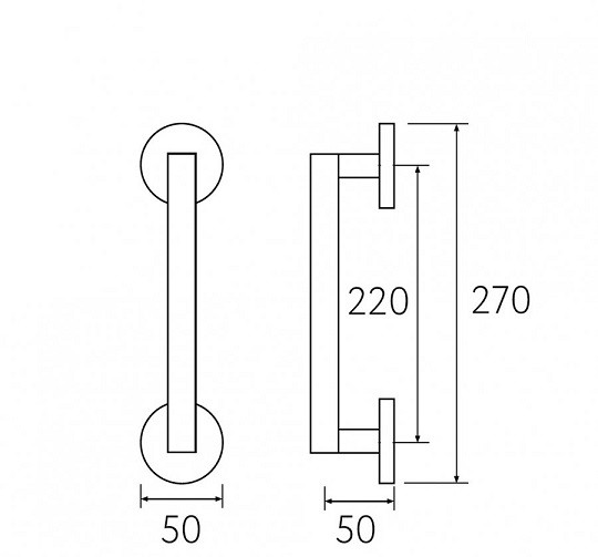 Ручка скоба Fratelli Cattini GRACIA CERAMICA BIANCO 270мм (220мм) D1-CS матовый хром