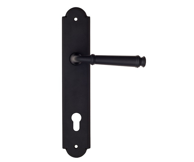 Дверная ручка на планке Fratelli Cattini FARFALLA CYL PL257-NM матовый черный