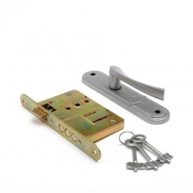 Замок врезной сувальдный с защёлкой в комплекте с ручкой ЗЕНИТ ЗВ9-4-2 бриллиант 3кл