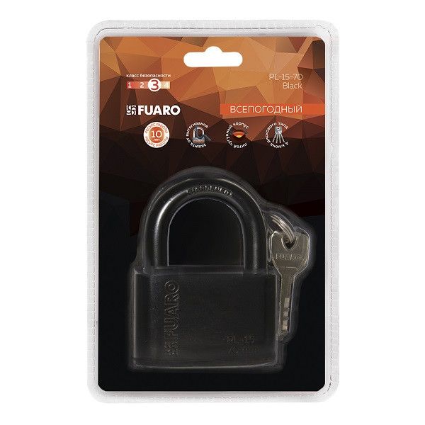 Замок навесной FUARO PL-15-70 Black