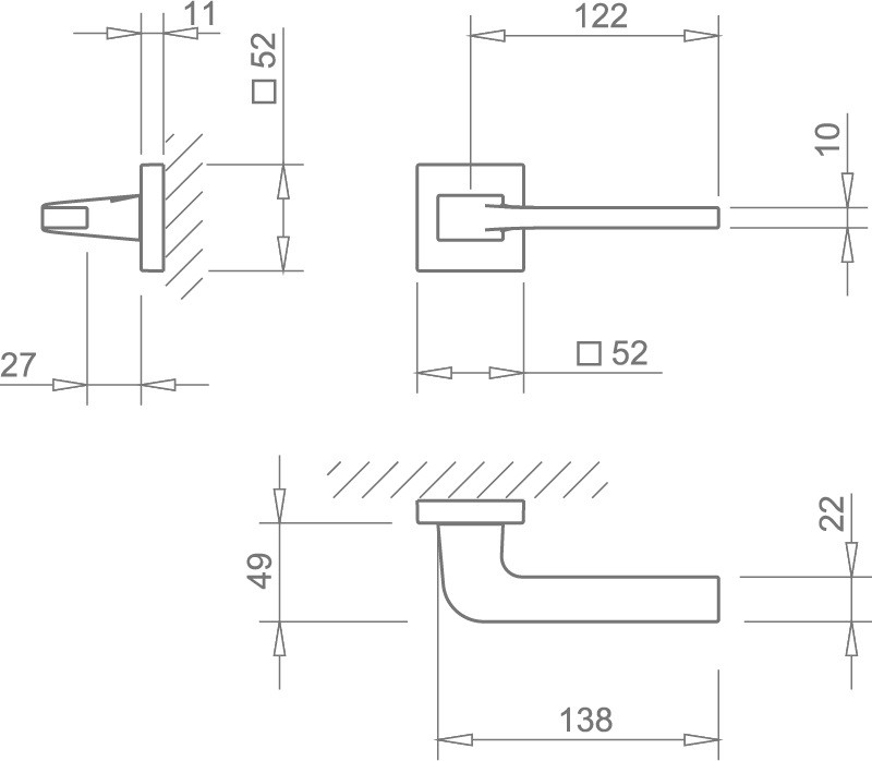 Ручка дверная Tupai 3097 Q-153 Supra черный