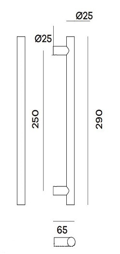 Ручка скоба Venezia EXA 290мм (250мм) золото 24К